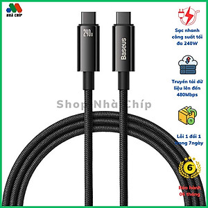 Cáp Sạc Nhanh Baseus Tungsten Gold Type-C to Type-C PD 240W Cho MacBook Samsung S23 Xiaomi iPad Huawei (Fast Charging Data Cable 5A)-Hàng chính hãng