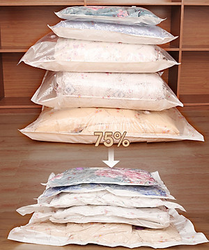 [LOẠI XỊN - CÓ TẶNG BƠM TAY] Bộ 8 Túi Hút Chân Không Đựng Quần Áo, Chăn Màn CỠ ĐẠI Cao Cấp - Hàng chính hãng