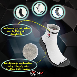 Combo 5 Đôi Tất Vớ Thể Thao Nam Cổ Dài, Sợi Cotton Cao Cấp Chống Hôi Chân, Chống Phồng Rộp Chân, Chống Trơn Trượt Co Giãn 4 Chiều Thương Hiệu MRM FASHION - CM