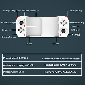 Gamepad Tay Game Không dây Bluetooth D3 đa nền tảng cho máy tính - điện thoại - máy game Console Hàng nhập khẩu