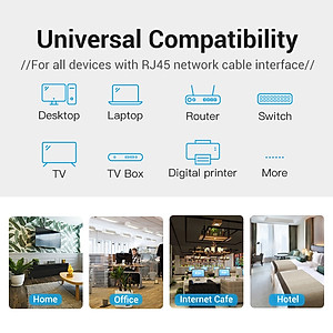 Dây cáp mạng Lan Cat6 Dẹt Vention 0.5m/1m/1.5m/ 5m tốc độ cao - Hàng chính hãng