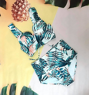 Đồ Bơi Đồ Tắm Biển Bikini 2 Mảnh Quần Cạp Cao