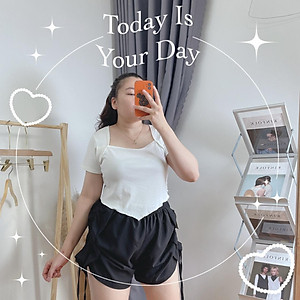 Quần short nữ bigsize chất vải mango bảng lưng chun có độ co giản thoai mái Q9