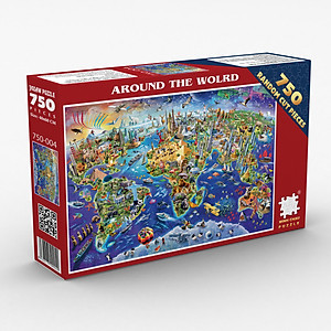 Tranh Xếp Hình Random Cut 750 Mảnh Minh Châu – Around The World (40x60cm)