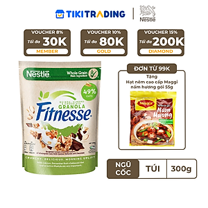 Ngũ cốc ăn sáng Fitnesse Granola Diêm Mạch, Hạnh Nhân & Sô Cô La (gói 300g)