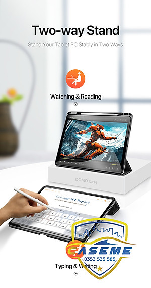 [iPad Air 6 M2] Bao Da Chính Hãng Dux Ducis Domo Kèm Khay Đựng Bút Dành Cho iPad Air 6 M2 -11 inch 2024. iPad Air 6 M2 - 13 inch 2024 - Hàng Nhập Khẩu 