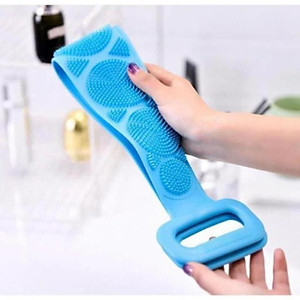 Dây tắm chà lưng 2 mặt silicon cao cấp massage thư giãn tẩy tế bào chết tiện ích - đai tắm cọ lưng silicon