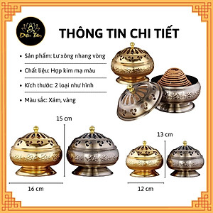 Lư xông trầm hương nhang trầm vòng đồ thờ cúng Diệu Tâm