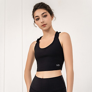 Áo croptop tập Yoga Gym Hibi Sports CR815 kiểu 2 dây nhún bèo, Kèm mút ngực