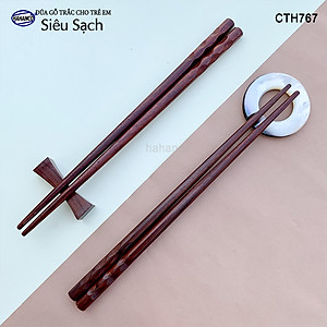 Đũa Trắc vấu tròn dành riêng cho bé (1 đôi) tập gắp làm quen đôi đũa (CTH767) tạo thói quen dùng đúng đồ của mình - an toàn sức khỏe - không chất độc hại