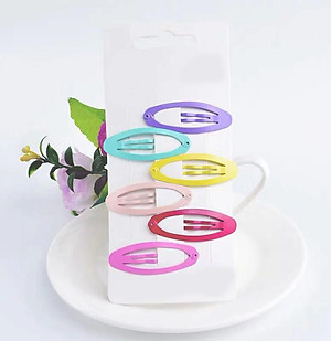 Vỉ 6 kẹp tóc đủ màu mix đồ thêm cá tính ( giao mẫu ngẫu nhiên )