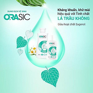 Dung dịch vệ sinh phụ nữ ORASIC Sắc Ngọc Khang 200ml với Tinh chất lá trầu không 200ml giúp làm sạch và dưỡng da "cô bé"