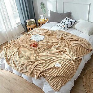 Chăn Nhung Tuyết Nhập Khẩu Siêu Mềm Mịn- Chăn Văn Phòng Kẻ Tăm Kích Thước 2mx2m3 Nặng 1,5kg - Hàng Chính Hãng MINIIN