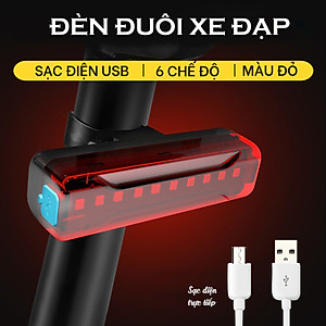 Đèn đuôi nhấp nháy đèn cảnh báo sau cho xe đạp thể thao màu đỏ A02 siêu sáng, chống nước, thời gian sáng lên đến 200h Mai Lee