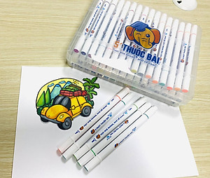 Bút Lông Màu 2 Đầu 5 Phút Thuộc Bài - Art Marker (24 màu) - bút dạ màu marker, bút lông tô màu vẽ tranh
