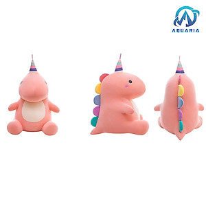 Gấu Bông Thú Nhồi Bông Khủng Long Đội Mũ Chóp Cầu Vồng 30cm Siêu Dễ Thương