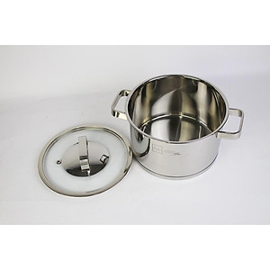 Bộ nồi và chảo chống dính vân đá inox 304 cao cấp Fivestar Plus 5 món nắp kính , tặng 1 vá canh