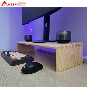 Kệ Màn Hình Máy Tính Monitor Sơn Phủ Bóng Kệ Gỗ Kê Màn Hình Uốn Cong Độc Đáo Sang Trọng Anzzar-06