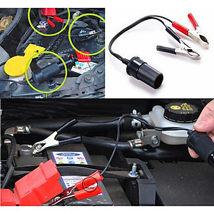 Phụ kiện bơm lốp ô tô - Kẹp ắc quy chuyển đổi sang đầu tẩu và ống nối dây hơi