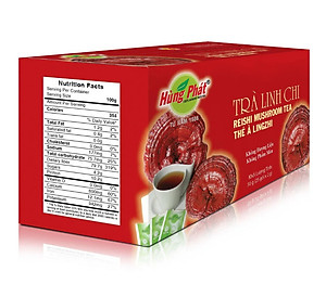 Trà Linh Chi Thanh Mát Hộp 25 gói - Reishi Mushroom Tea - Thương hiệu Hùng Phát