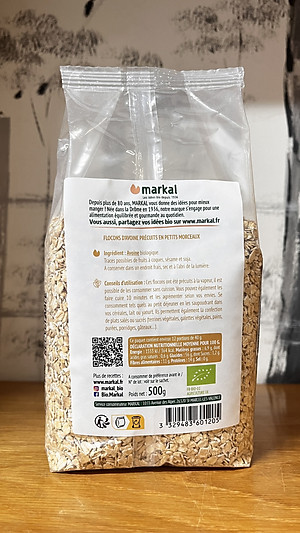 Yến mạch cán mỏng hữu cơ Markal 500g