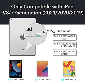 Bao da dành cho iPad Gen 9 10.2 inch 2021 ESR Rebound Pencil Slim Smart Case (Có khe cắm bút Apple Pencil) - Hàng Nhập Khẩu