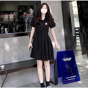 Váy sơ mi logo thắt nơ eo thể thao - Đầm hở lưng cá tính 2022