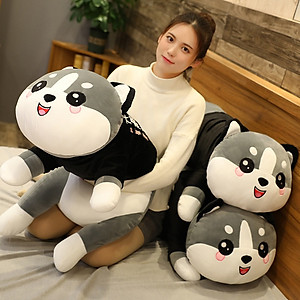 Thú nhồi bông mèo xám mặc áo - Size từ 65cm đến 100cm - Quà tặng mèo xám mặc áo nhồi bông dễ thương - Gối ôm mềm mịn cho bé