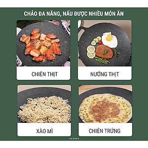 Chảo Đá Nướng Thịt Kiểu Hàn Quốc, Vỉ Nướng BBQ Chống Dính Không Cần Dầu Size 34cm Hàng Chính Hãng MINIIN