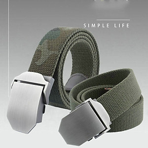 Dây Lưng Vải Nam U689 US ARMY Phong Cách Lính, Mặt Khóa Hợp Kim Thép Không Ghỉ Sáng Bóng-HÀNG CHÍNH HÃNG