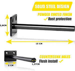 Bộ 4 chốt âm kệ treo tường, pát âm đỡ kệ trang trí bằng thép đặc 15cm kèm phụ kiện vít tắc kê – Hàng chính hãng