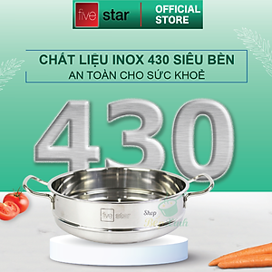 Bộ Nồi Xửng Hấp Từ Nắp Kính Fivestar Tặng 5 Muỗng - Bạc