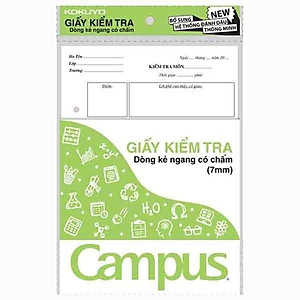 Giấy kiểm tra cấp 2 / Tập kiểm tra kẻ ngang B5 Campus TP-BS70G-25/30