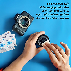 Khăn giấy lau kính Visiomax làm sạch kính mắt & màn hình Đức 52 tờ