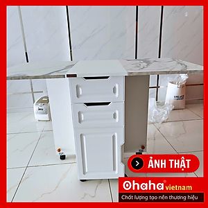 [ Kèm hình thực tế - Miễn phí giao hàng và lắp đặt tại TP.HCM] Bàn ăn thông minh xếp gọn Ohaha có bánh xe - BA026