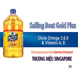 Dầu ăn cao cấp Sailing Boat Gold Plus 2L giàu Omega 3,6,9 và chất chống oxy hóa [FREESHIP]