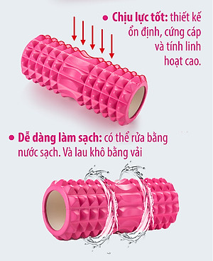 BG Con Lăn Massage Ống Lăn Dãn Cơ Foam Roller  Tập Gym, Yoga, Thể Hình,Đai Đeo Huấn Luyện Tập Đá Bóng,Thang dây tập luyện thể thao thể lực và tốc độ(hàng nhập khẩu)