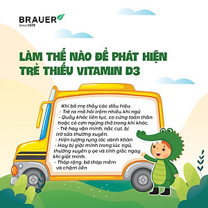 Vitamin D3 cho trẻ sơ sinh, trẻ nhỏ và người lớn Brauer Úc giúp trẻ phát triển chiều cao, phòng loãng xương, ngủ ngon, tăng sức đề kháng-OZ Slim Store