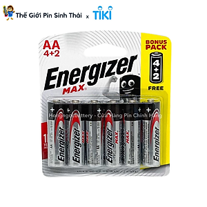Vỉ 6 Viên Pin AA , Pin AAA Energizer Max 1,5V Alkaline - Hàng chính hãng