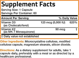Vitamin K2 D3 - MK7 Bronson 250 Viên Hỗ trợ Giúp Xương Chắc Khỏe, Tăng Hóc Môn, Phát Triển Cơ