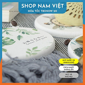 Miếng Lót Ly, Đế Lót Đá Xốp Diatomite Siêu Thấm Hút