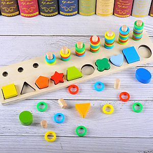 Bảng gỗ ghép số hoặc hình cho bé (2 mẫu số hoặc hình) giúp bé phát triển trí tuệ