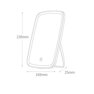 Gương Để Bàn Đèn LED Gương Cảm Ứng Để Bàn Trang Điểm Gương Có 3 Chế Độ Sáng Đổi Màu Sạc USB 23x16cm