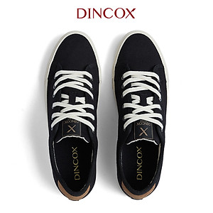 Giày Sneaker Nam Vải Canvas DINCOX E12 Black Đơn Giản Thanh Lịch