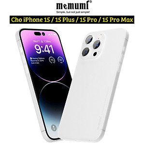 Ốp lưng nhám siêu mỏng 0.3mm cho iPhone 15, 15 Plus, 15 Pro, 15 Pro Max hiệu Memumi Slim - mặt lưng chống trượt, chống bám bẩn - Hàng nhập khẩu