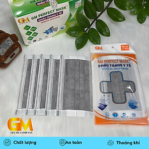 Hộp 50 Chiếc Khẩu Trang Quai Mềm 4 Lớp Kháng Khuẩn Gia Mỹ êm tai, bảo vệ an toàn