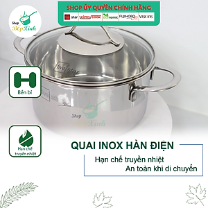Bộ nồi chảo quánh inox FiveStar Plus 5 chiếc 3 lớp đáy liền inox 304 nắp kính, bảo hành 25 năm