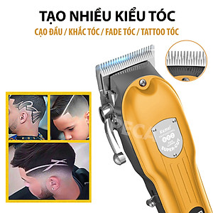 Tông đơ cắt tóc chuyên nghiệp KEMEI KM-802 công suất mạnh mẽ 10W có màn hình LCD hiển thị thông minh, sử dụng sạc USB sạc nhanh pin trâu 3h, tăng đơ, tondor dùng cho gia đình, salon tiệm tóc barber - hãng phân phối chính thức