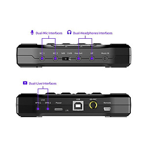 XOX BD2 - Sound Card Bluetooth, 48V Hát Karaoke Online, Livestream, Podcast Và Phòng Thu - Hàng Chính Hãng