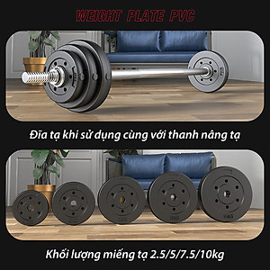 BG Bánh Tạ Nhựa 1.25kg - 20KG Đặc Ruột  - Sẵn Kho Giao Liền - Tạ Miếng Nhựa